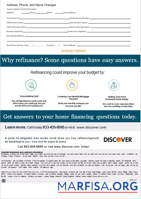 Downloadable USA Discover bank mortgage statement in Word and PDF formats, 3 pages 3 download for verification